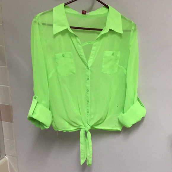 neon green sheer top